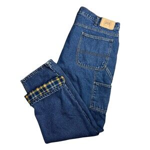 Berkley Jensen Men's Flannel Lined Carpenter Jeans  Size 40  Outdoor Winter Work